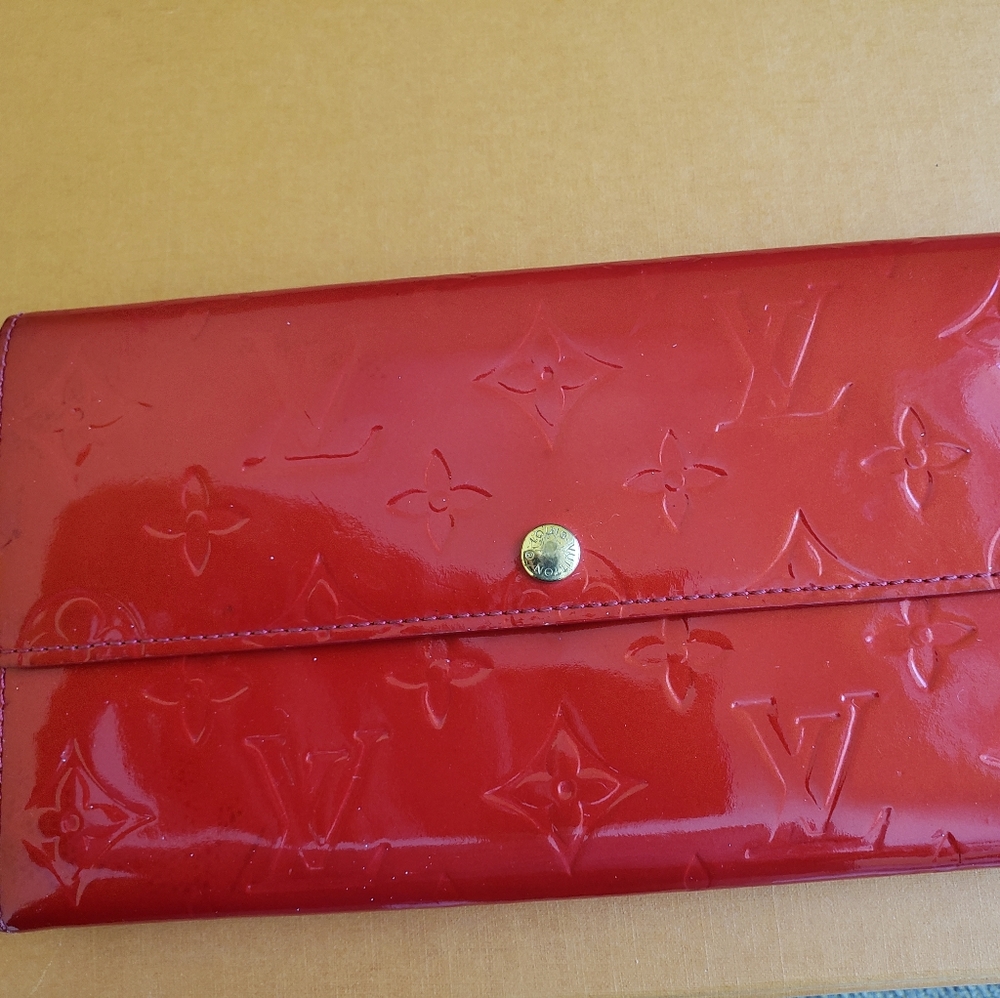 Louis Vuitton Porte Monnaie Vernier Red Wallet